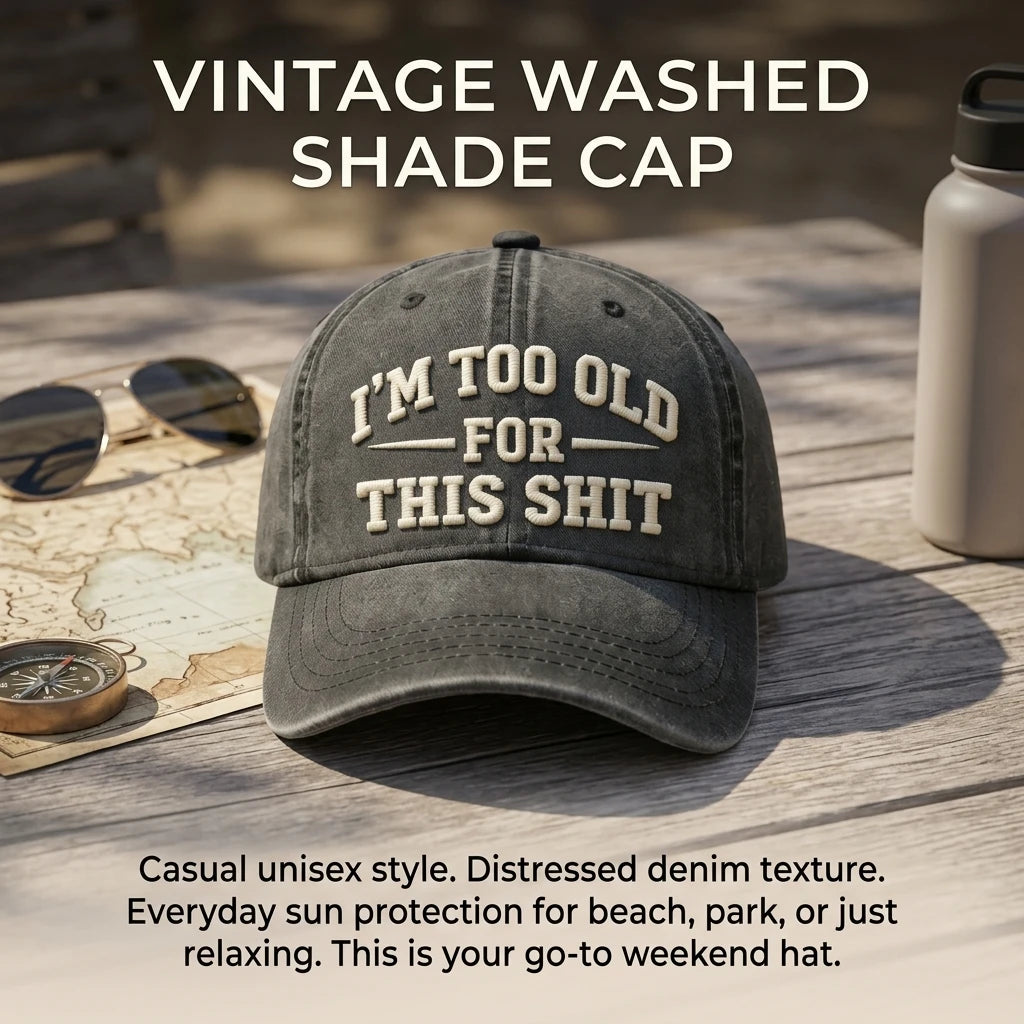 Washed Vintage Baseball Cap with Sun Protection Brim | FBA Vibes