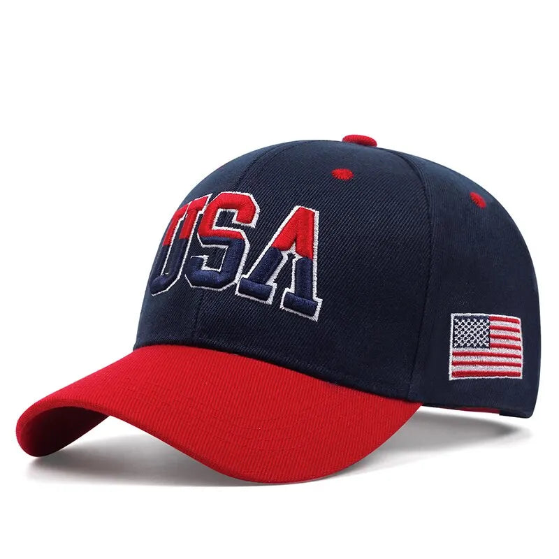 USA Flag Embroidered Snapback Baseball Cap | FBA Vibes