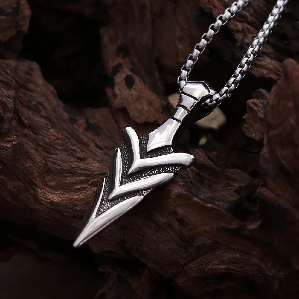 FBA Native Stainless Steel Arrow Pendant Necklace | Hip Hop Amulet Jewelry