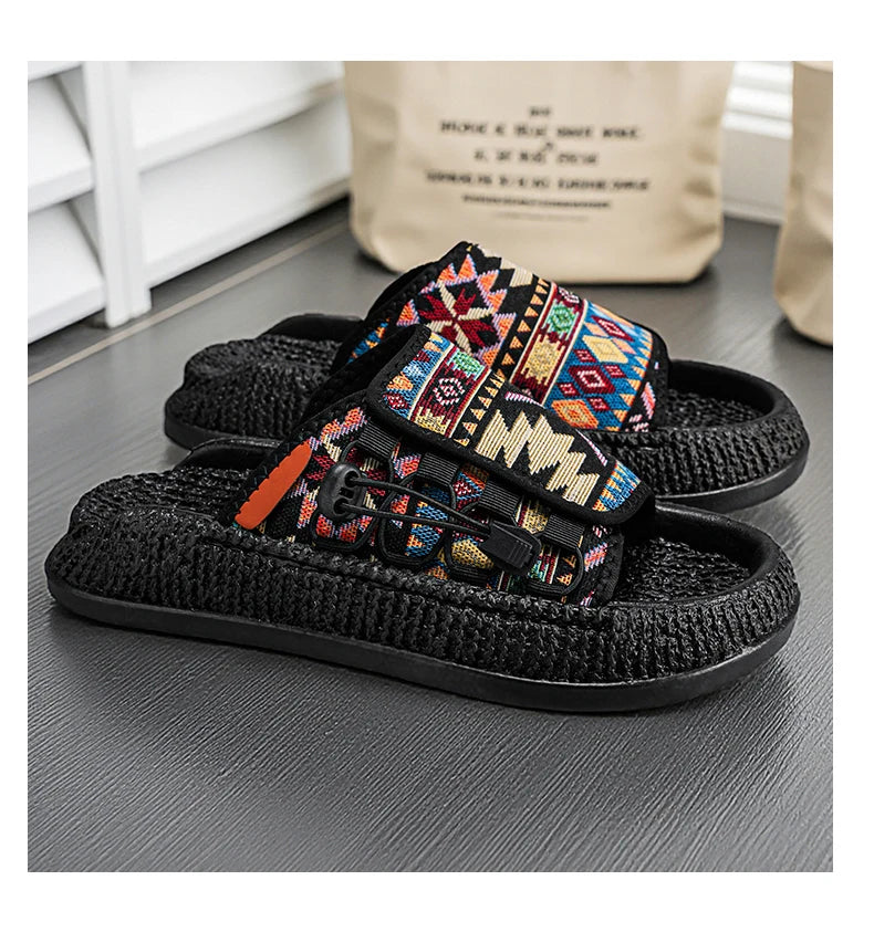 FBA Men's Thick Sole Beach Flip Flops | Outdoor Leisure Slippers