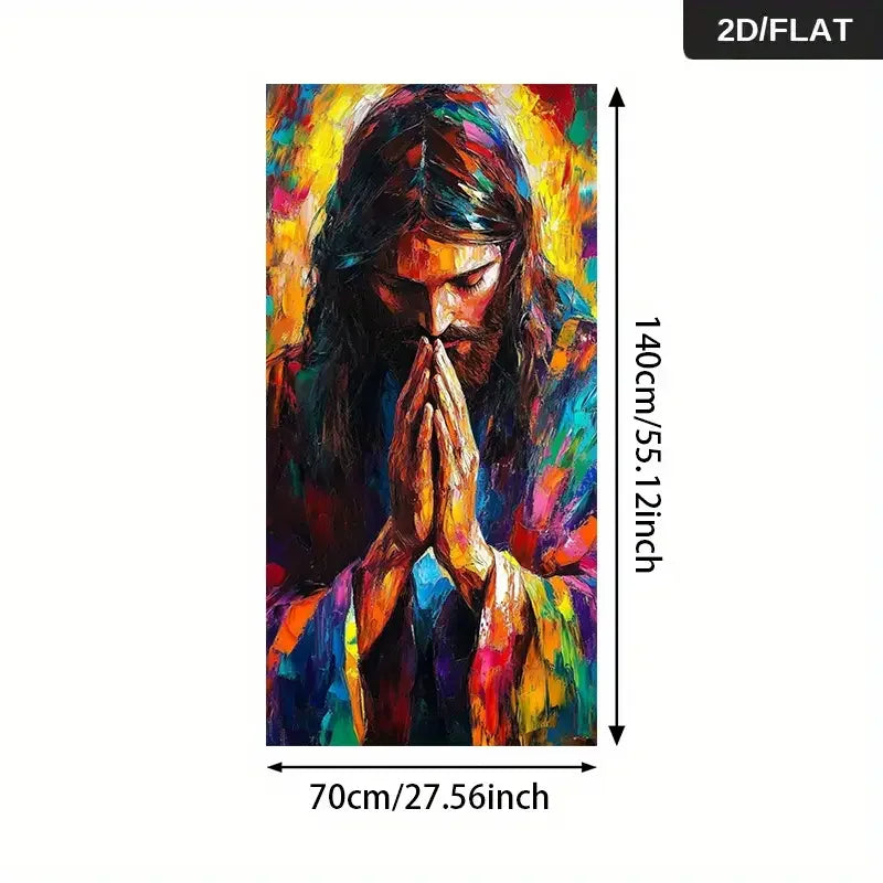 Jesus Prayer Abstract Canvas Print | Religious Wall Art | FBA Vibes