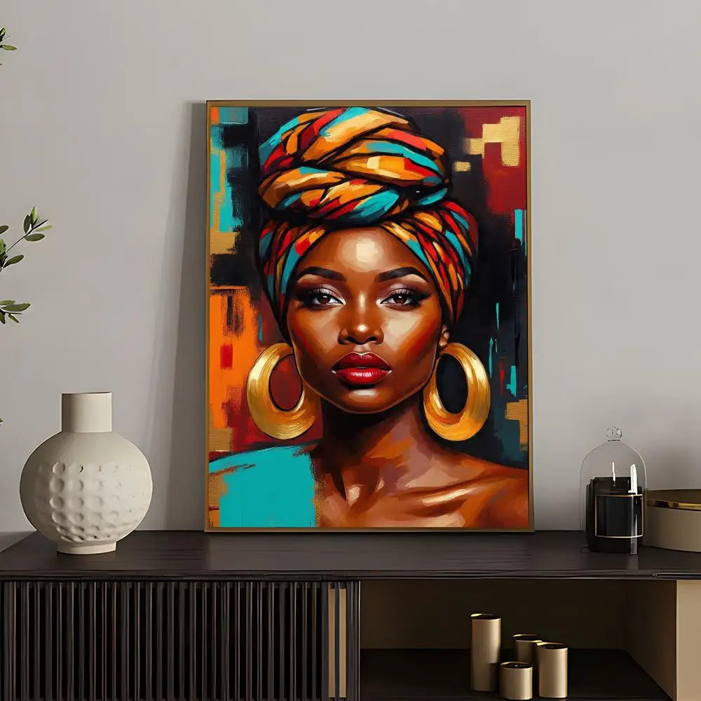African Women Abstract Art Poster | HD Waterproof Self-Adhesive Wall Decor for Any Space