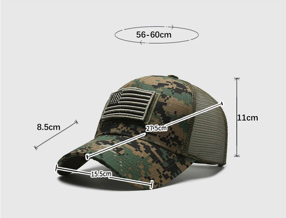 FBA Men's American Flag Camo Baseball Cap | Outdoor Tactical Hat