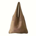 Women's Bohemian Knit Openwork Nylon Tote Bag – Casual Beach Shoulder Bag for Outings & Trips
