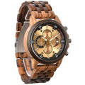 FBA Men's Big Dial Luxury Wood Watch | Exotic Wood Quartz Wristwatch