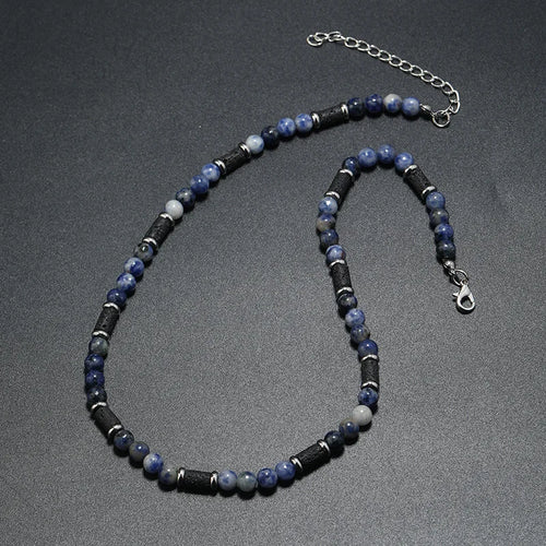 FBA Bohemian Tiger Stone Beaded Necklace for Men | Minimalist Jewelry