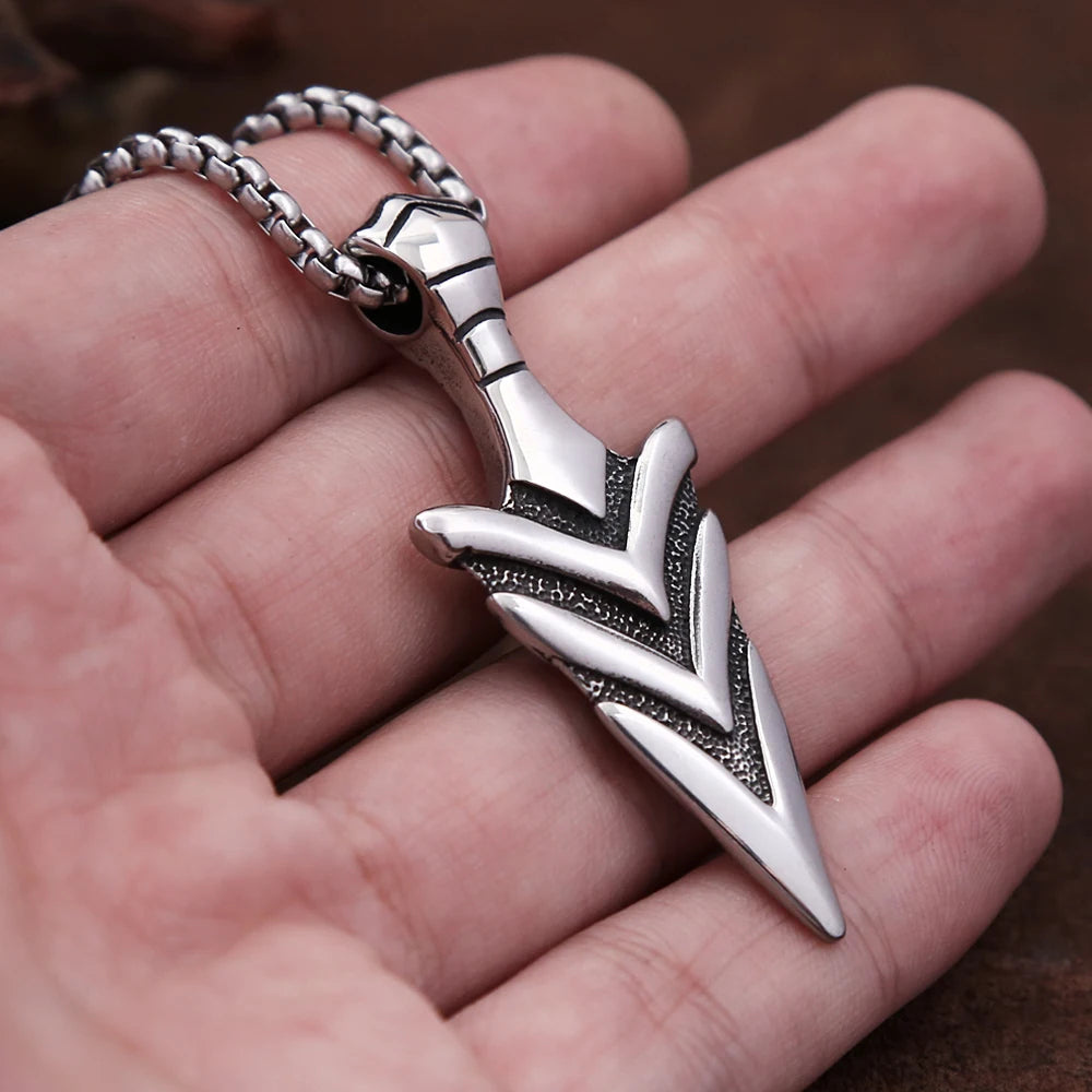 FBA Native Stainless Steel Arrow Pendant Necklace | Hip Hop Amulet Jewelry