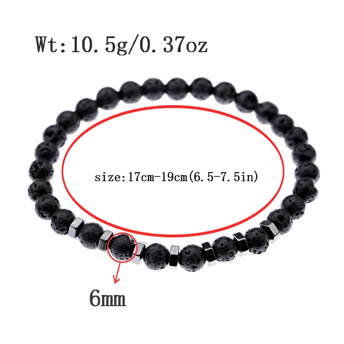 FBA Natural Stone Matte Black Beaded Bracelet | Yoga Jewelry for Men & Women