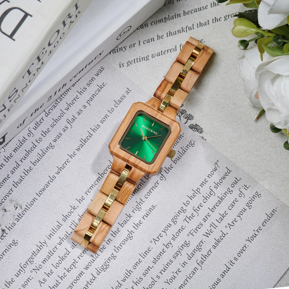FBA Women's BOBO BIRD Wood Watch | Fashion Quartz Wooden Wristwatch