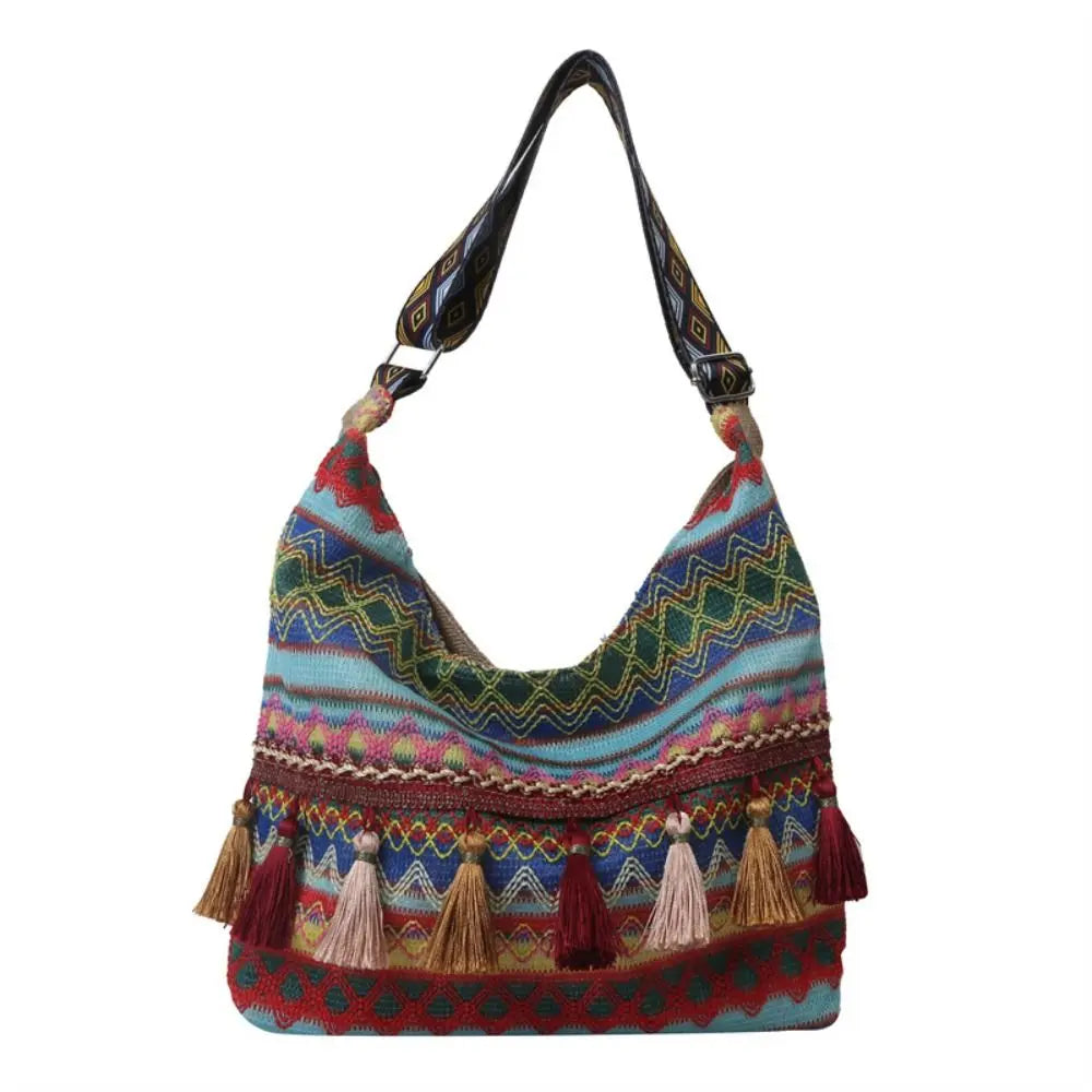 Tassel Ethnic Bohemian Crossbody Shoulder Bag – Fringe Woven Messenger Tote