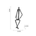 Abstract Metal Human Sculpture | Cast Iron Art Deco Desktop Ornament for Home Decor