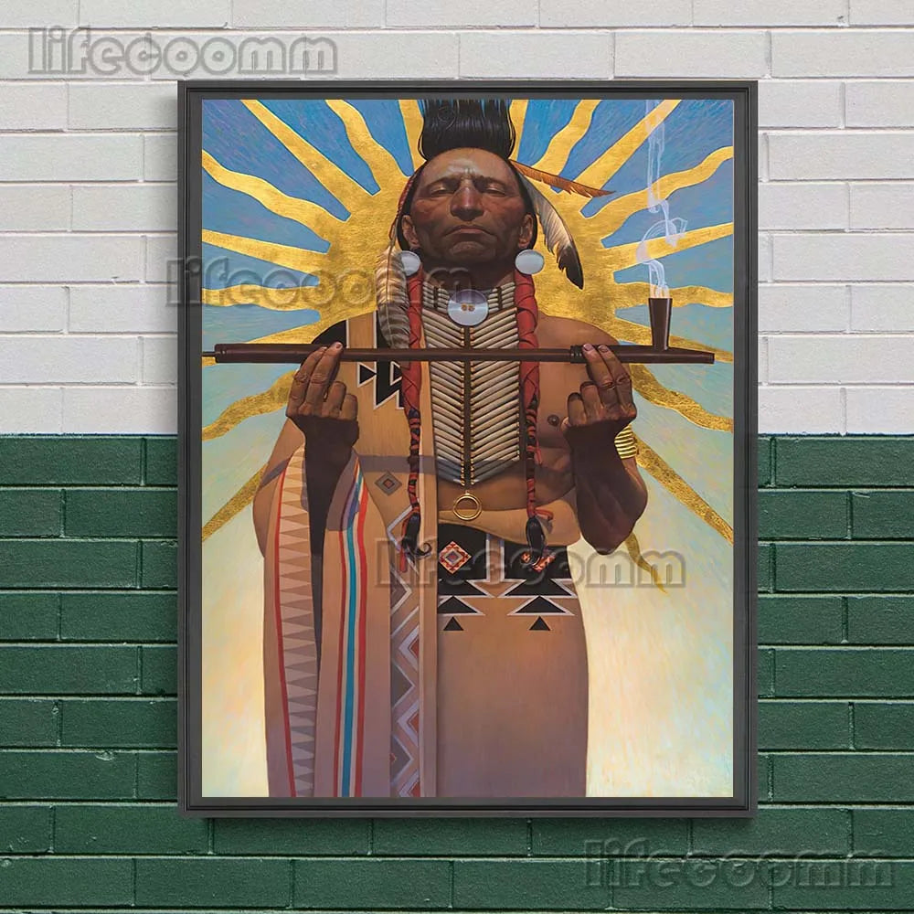 Retro Western Portrait Canvas Print | Classical Figure Wall Art Poster for Home Decor