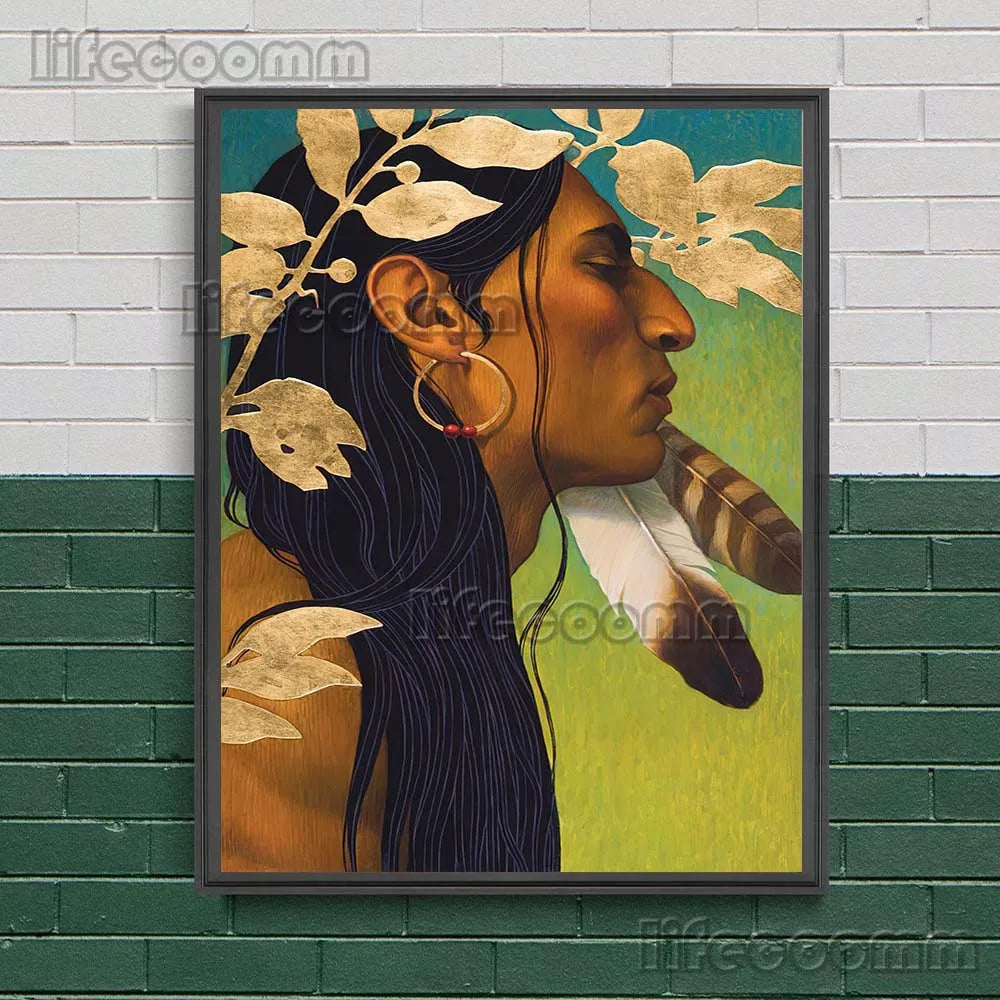 Retro Western Portrait Canvas Print | Classical Figure Wall Art Poster for Home Decor