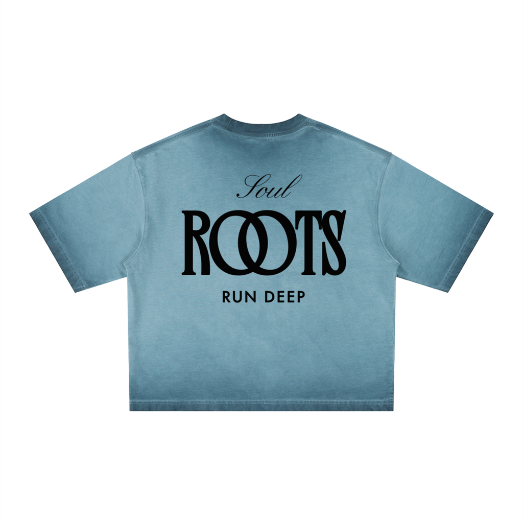 Soul Roots Blue  Dyed Boxy T-Shirt